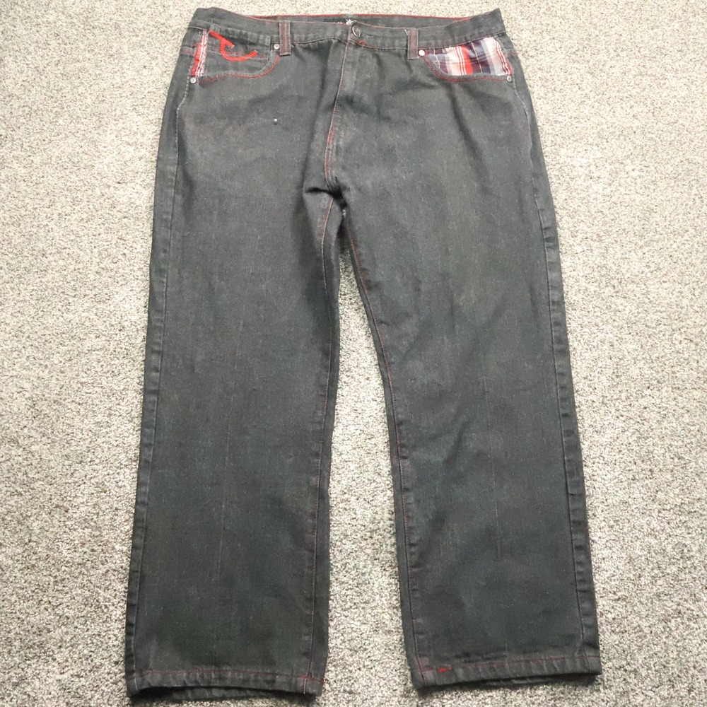 Red Ape Jeans Mens 38X29 wide‎ leg baggy y2k Pants Red Stitching Streetwear